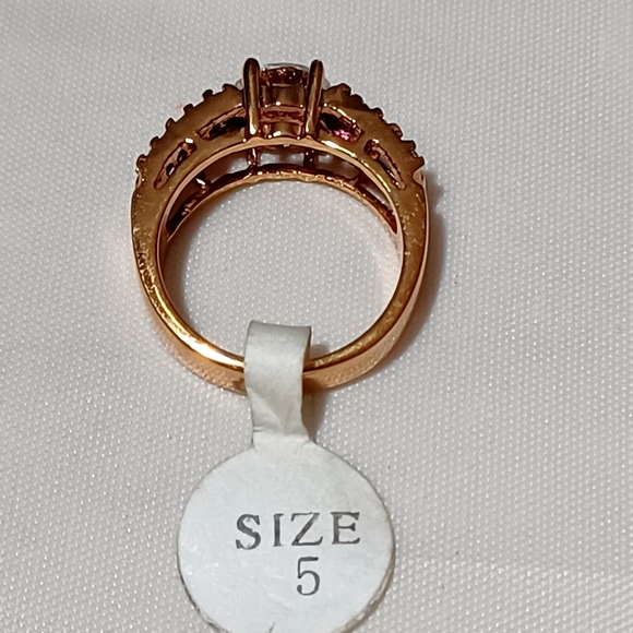 OLD CUT DESIGN 14K G.F CRYSTAL DIAMOND RING - Picture 10 of 12